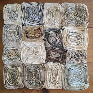 Vintage Dreamweavers Handmade Silk Tie Pillow Cover with Hand-Rolled Roses